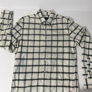 J Crew Mens Flex Oxford Medium Long Sleeve Casual Button Down Green Gray